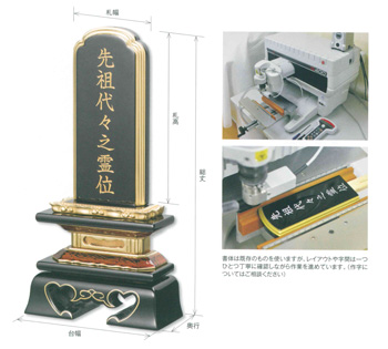 位牌 純面粉 京型千倉座 青吹蓮華 K 3寸/3.5寸/4寸/4.5寸/5寸/5.5寸/6